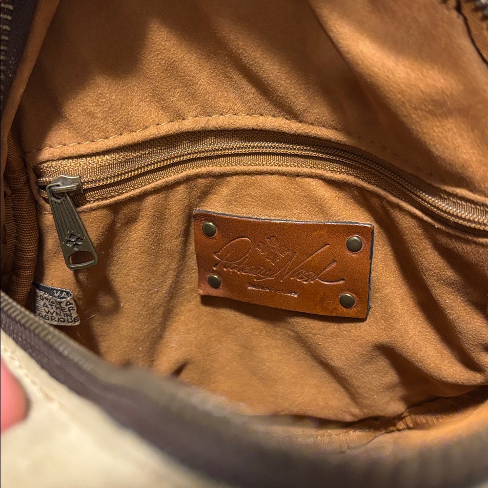 Patricia Nash Italian Leather Fringed Tan Crossbo… - image 5